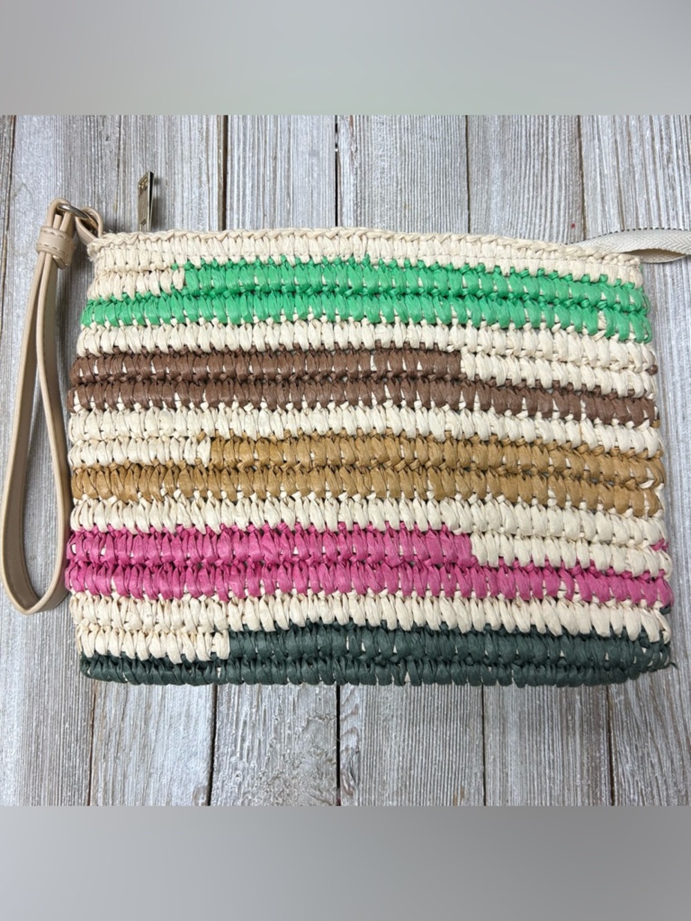Straw Wristlet Bag